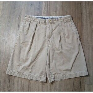 Vintage Polo Ralph Lauren Size 33 Tyler Short Pleated Chino Shorts Khaki Tan Y2K